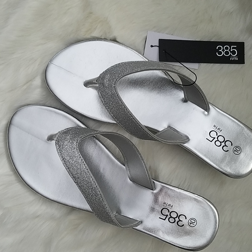 385 Fifth Silver Glitter Sandal